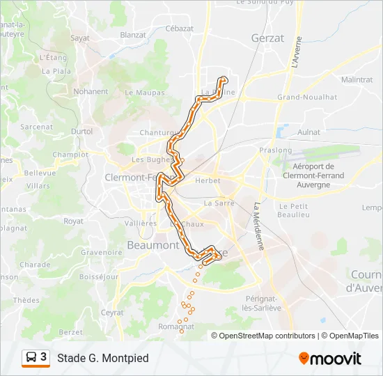 3 Bus Line Map
