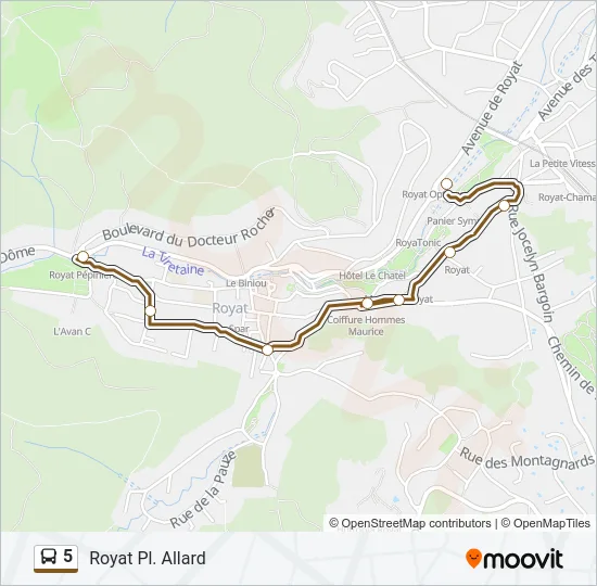 5 Bus Line Map