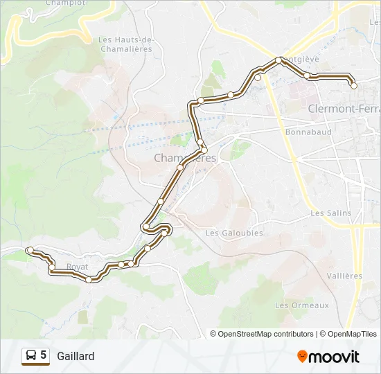 5 Bus Line Map