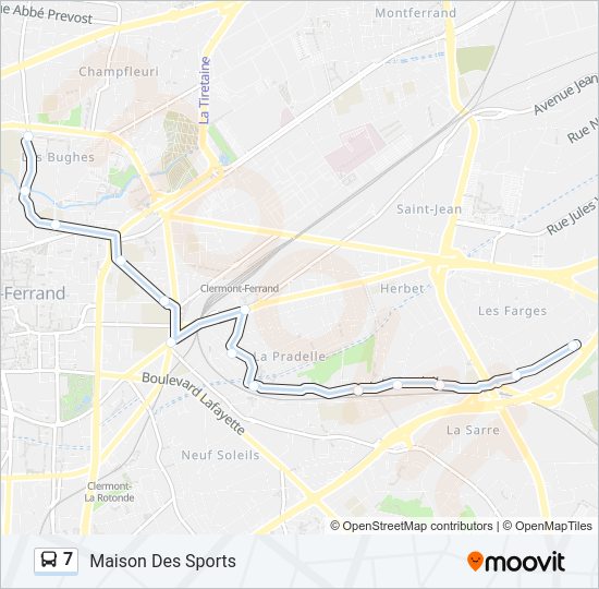 Plan de la ligne 7 de bus