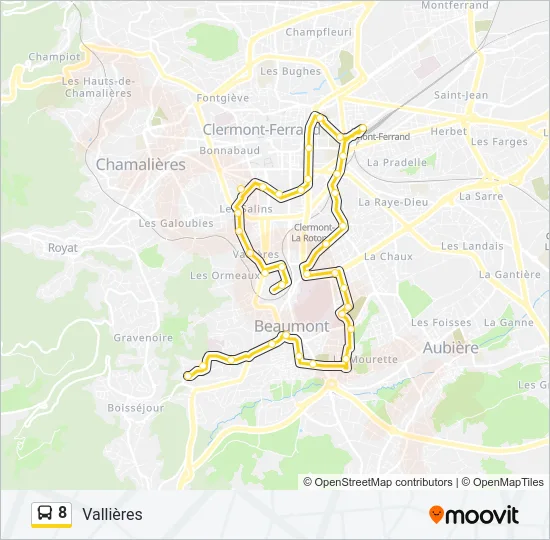 8 Bus Line Map