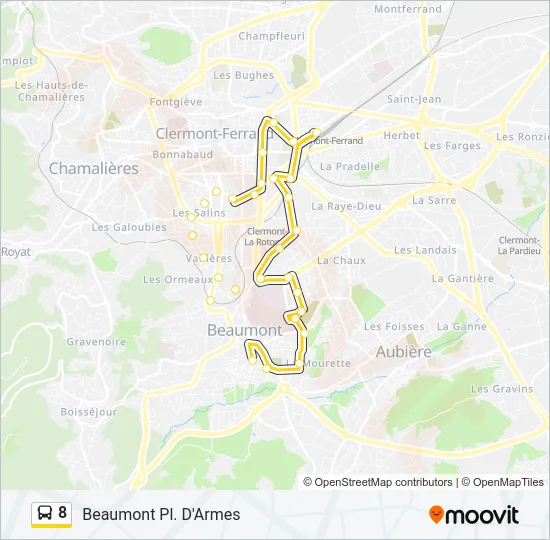 8 Bus Line Map