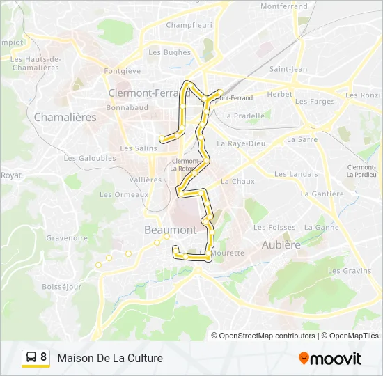 8 Bus Line Map