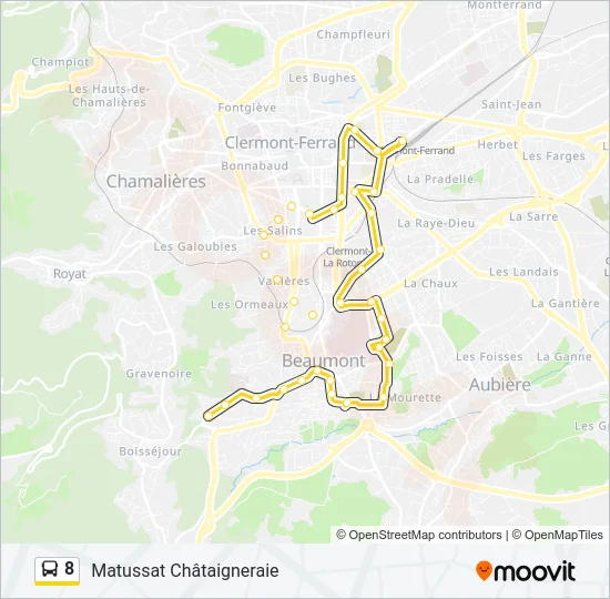 8 Bus Line Map