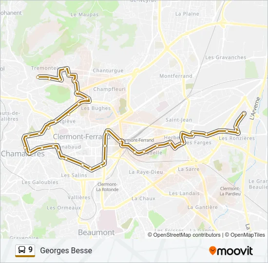 9 Bus Line Map