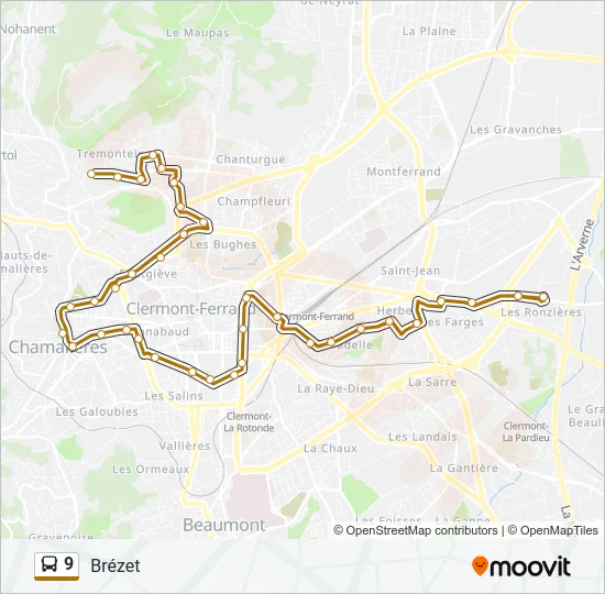 9 Bus Line Map