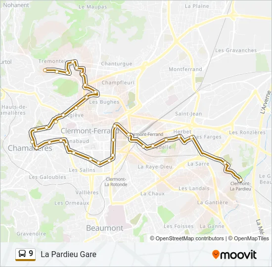 9 Bus Line Map