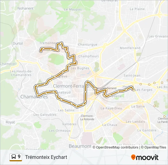 9 Bus Line Map