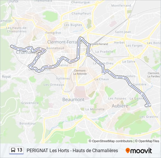 Mapa de 13 de autobús