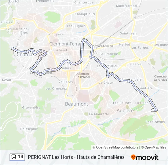 13 Bus Line Map