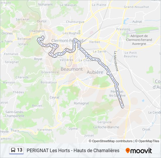 Mapa de 13 de autobús