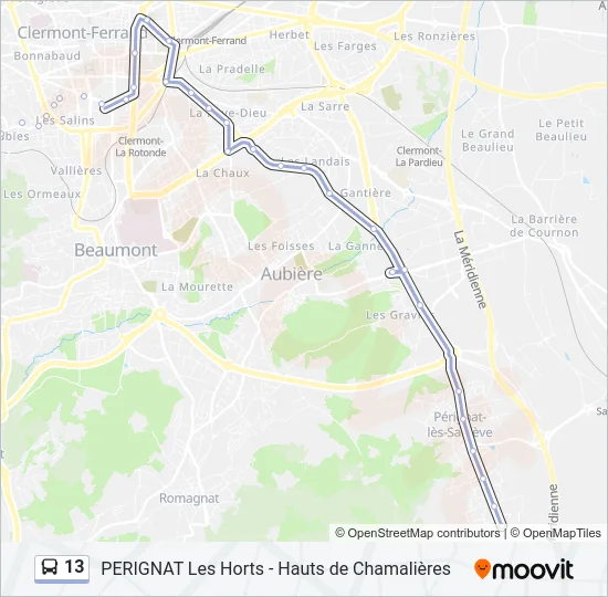 13 Bus Line Map