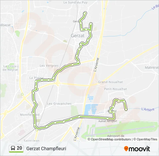 20 Bus Line Map