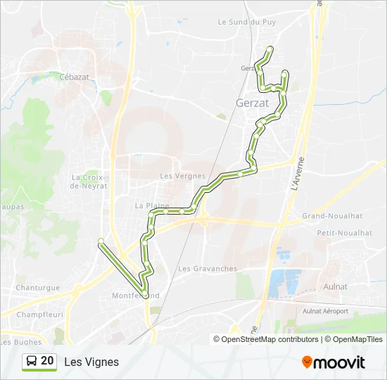 20 Bus Line Map