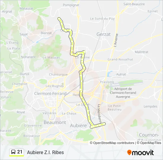 21 Bus Line Map
