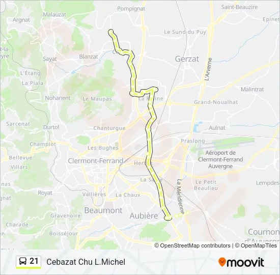 21 Bus Line Map