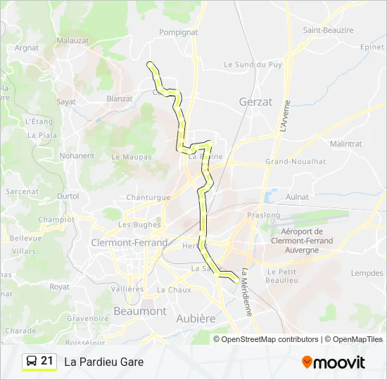 21 Bus Line Map