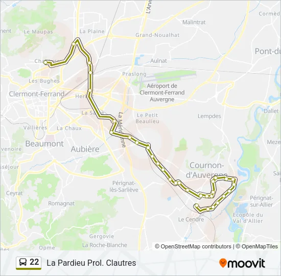 22 Bus Line Map