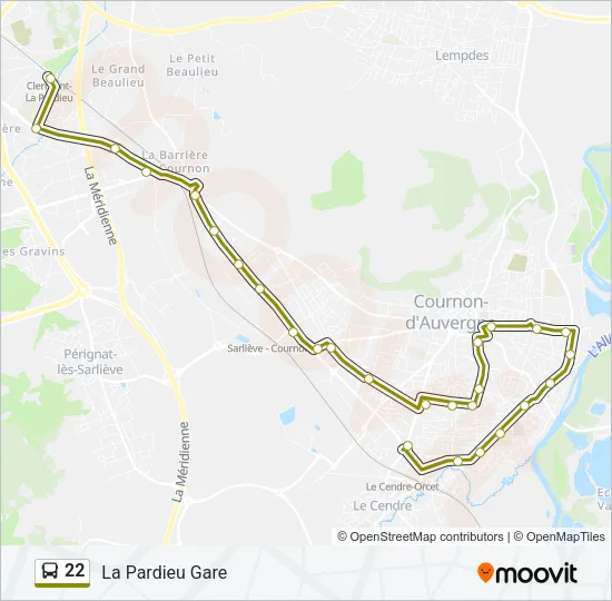 22 Bus Line Map