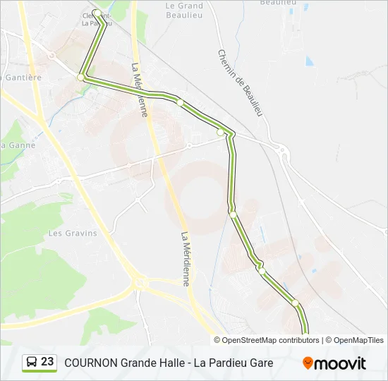 23 Bus Line Map