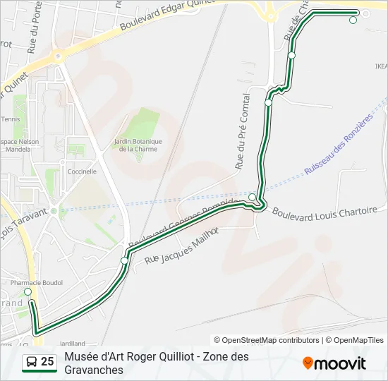 25 Bus Line Map