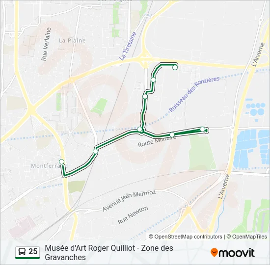 25 Bus Line Map