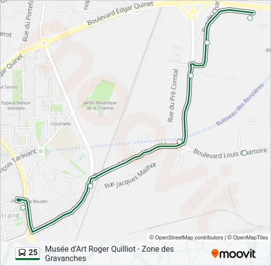 25 Bus Line Map