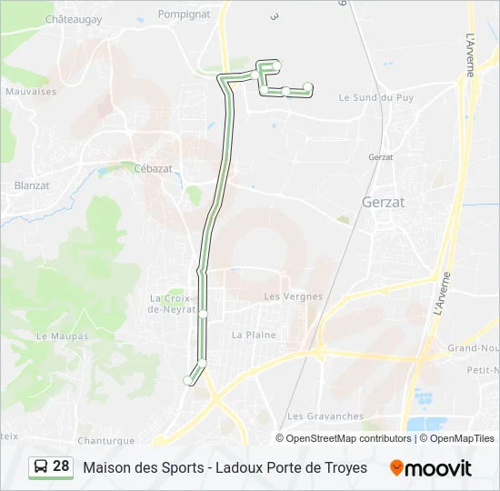 28 Bus Line Map