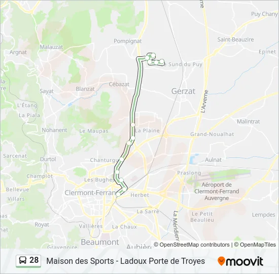 28 Bus Line Map
