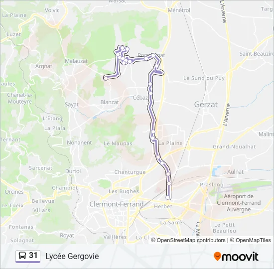 31 Bus Line Map