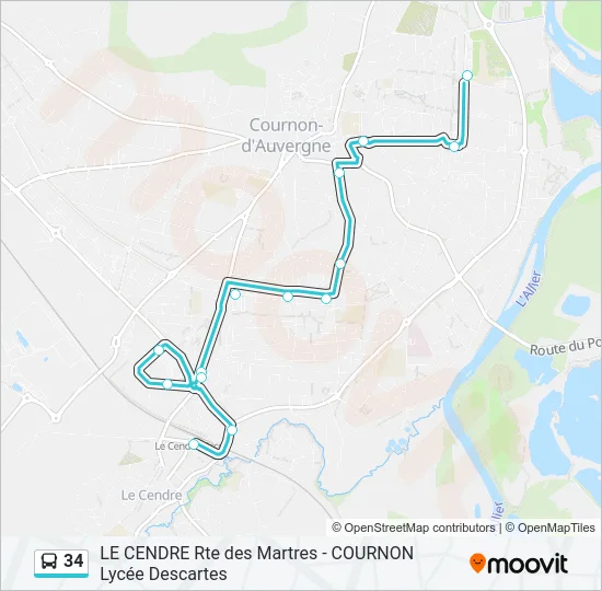 34 Bus Line Map