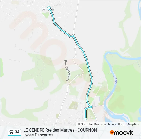 34 Bus Line Map