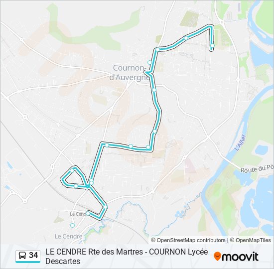 Mapa de 34 de autobús