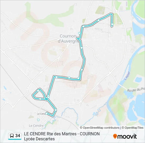 34 Bus Line Map
