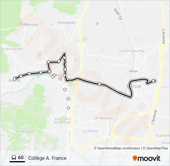 60 Bus Line Map