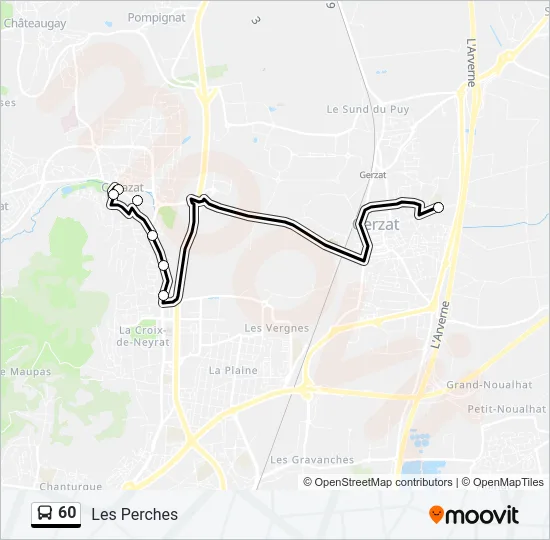 60 Bus Line Map