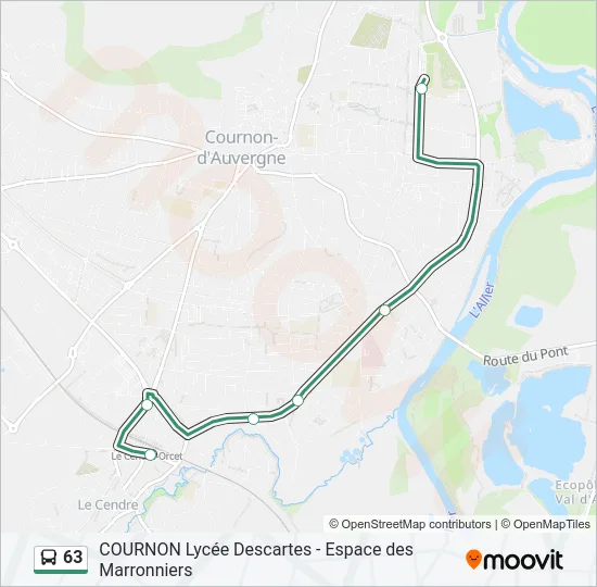 63 Bus Line Map