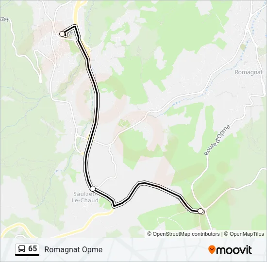 65 Bus Line Map