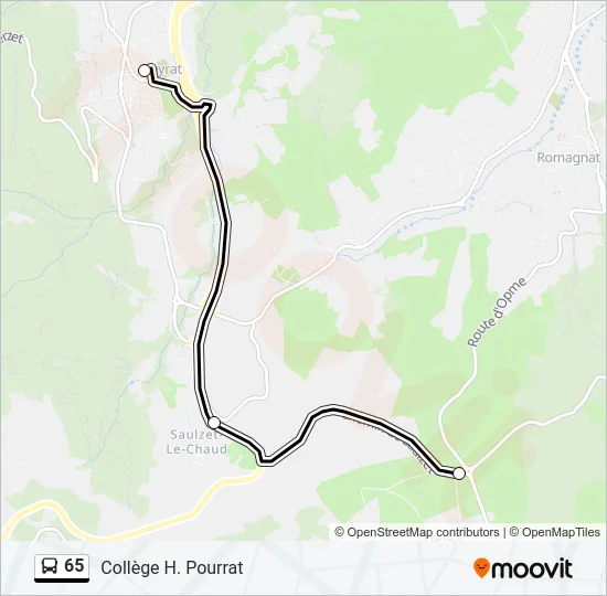 65 Bus Line Map
