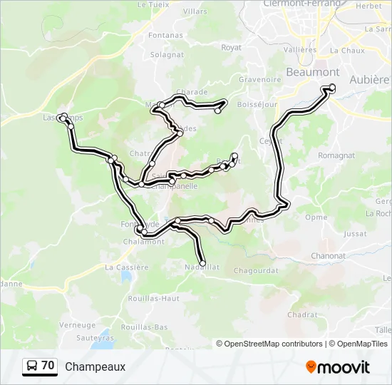 70 Bus Line Map