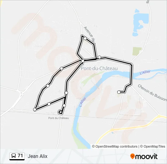 71 Bus Line Map