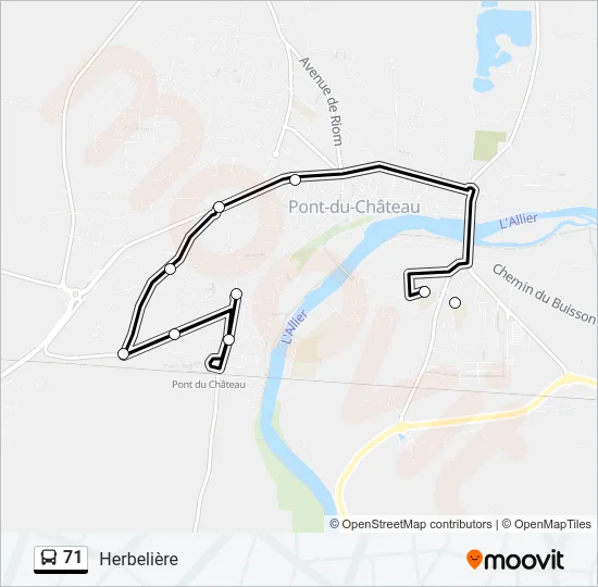 71 Bus Line Map