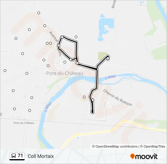 71 Bus Line Map