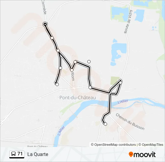 71 Bus Line Map