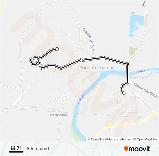 71 Bus Line Map