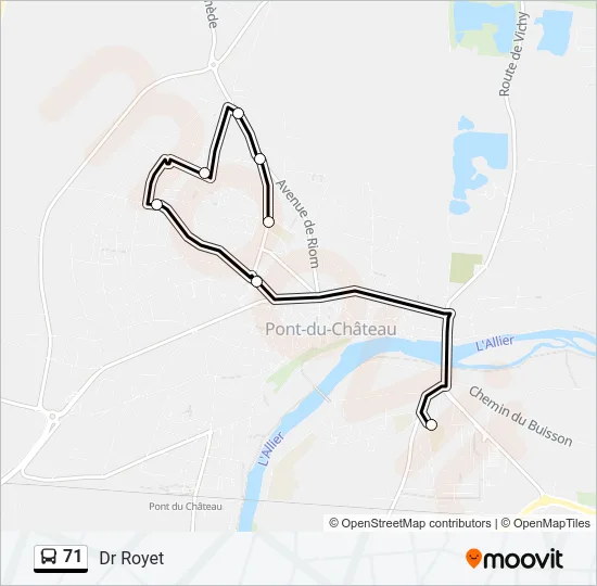 71 Bus Line Map