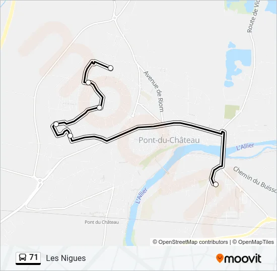 71 Bus Line Map