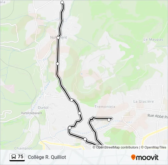 75 Bus Line Map