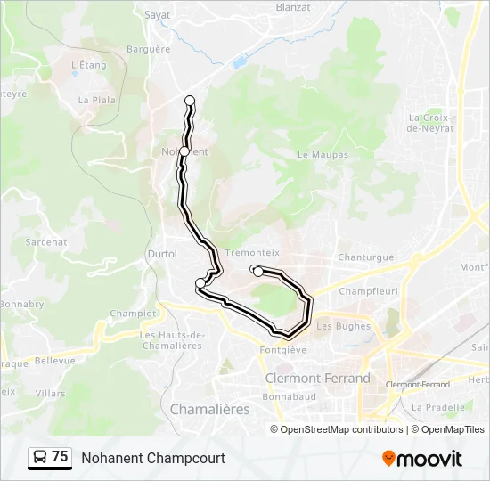 75 Bus Line Map