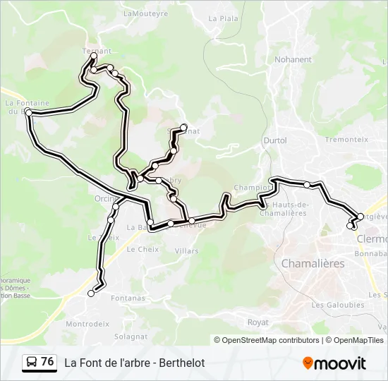 76 Bus Line Map